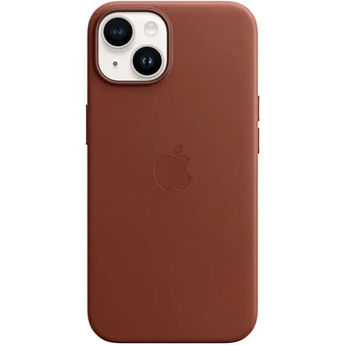 Чехол Leather Case with MagSafe для Apple iPhone 14 Umber AAA