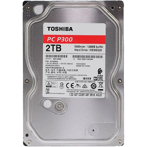 Жесткий диск 3.5" Toshiba P300 2TB SATA 128MB (HDWD220UZSVA)