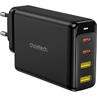 Мережевий зарядний пристрій Choetech PD140W GaN 4-Port Wall Charger Black (PD6005-EU-BK) - придбати в Дніпрі, Україні: ціна, характеристики | інтернет-магазин TOUCH