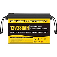 Аккумулятор Basen Green LiFePO4 12V (12.8V/230Ah/2944Wh) (BG-12230) 