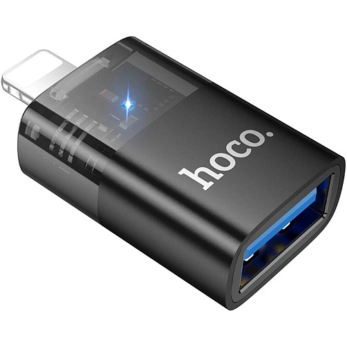 Переходник Hoco UA36 Lightning Male to USB-A Female OTG Black