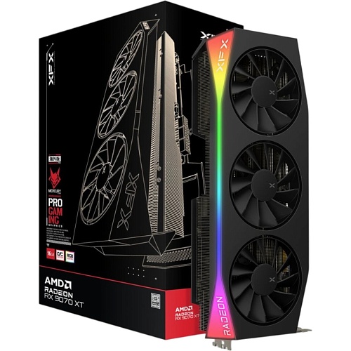 Видеокарта XFX Mercury AMD Radeon RX 9070 XT OC Gaming Edition with RGB (RX-97TRGBBB9) UA