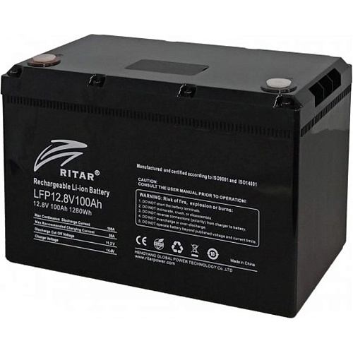 Аккумулятор Ritar LiFePO4 12V (12.8V/100Ah/1280Wh) (LFP12.8V100Ah G1) 