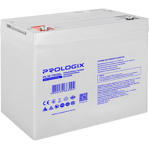 Акумулятор Prologix GEL 12V (12V/75Ah/900Wh) (PL12-75GEL) - придбати в Дніпрі, Україні: ціна, характеристики | інтернет-магазин TOUCH