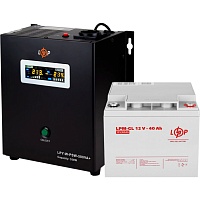 Джерело безперебійного живлення (ДБЖ) LogicPower LPY-W-PSW-500VA + LPM-GL батарея 12V - 40Ah (14014) - придбати в Дніпрі, Україні: ціна, характеристики | інтернет-магазин TOUCH