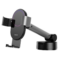 Автотримач + бездротовий зарядний пристрій Baseus Simplism Gravity Car Mount Holder (SUYL-JY0S) Silver - придбати в Дніпрі, Україні: ціна, характеристики | інтернет-магазин TOUCH