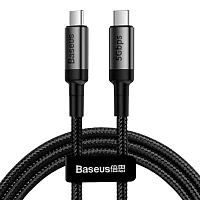 Кабель Baseus Cafule USB-C to USB-C 1m Black (CATKLF-GG1)
