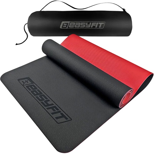 Килимок для йоги EasyFit TPE+TC 6mm Black/Red (EF-1924s-BR) - придбати в Дніпрі, Україні: ціна, характеристики | інтернет-магазин TOUCH