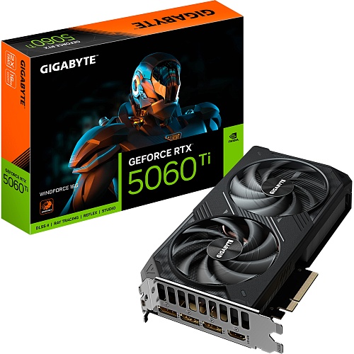 Видеокарта Gigabyte GeForce RTX 5060 Ti Windforce 16G (GV-N506TWF2-16GD) UA