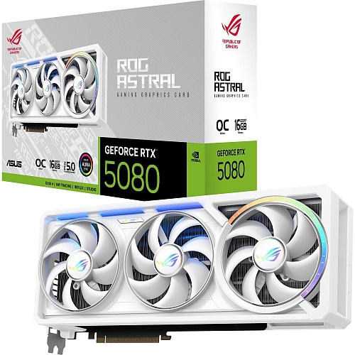 Видеокарта Asus ROG Astral GeForce RTX 5080 OC 16GB GAMING White (ROG-ASTRAL-RTX5080-O16G-WHITE) UA
