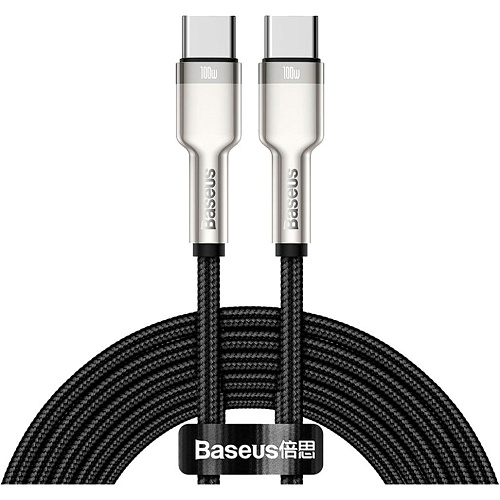 Кабель Baseus Cafule Metal USB-C to USB-C 100W 2m Black (CATJK-D01)