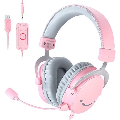 Игровые наушники Fifine H9P 7.1 Pink