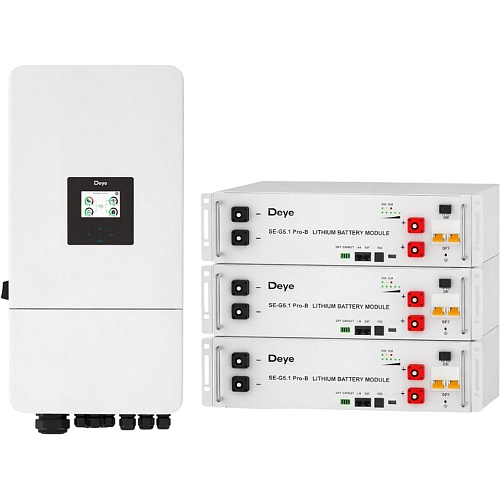 Система зберігання енергії Deye SUN-8K-SG05LP3-EU-SM2 8kW + 3 АКБ SE-G5.1 Pro-B 15.3 kWh (51.2V/100Ah/5120Wh) - придбати в Дніпрі, Україні: ціна, характеристики | інтернет-магазин TOUCH