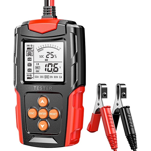 Тестер аккумуляторных батарей Foxsur FBT-200 Red
