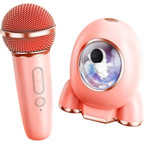 Портативная акустика DK MC-009 + 1 микрофон Pink