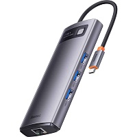 USB-хаб Baseus Metal Gleam Series 7-in-1 Multifunctional Type-C HUB Gray (WKWG040113)
