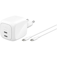 Сетевое зарядное устройство Belkin Boost Up Charge Pro Dual USB-C GaN 67W White (WCH020KQ2MWH-B6)