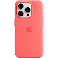 Чехол Silicone Case with MagSafe для Apple iPhone 15 Pro Guava AAA