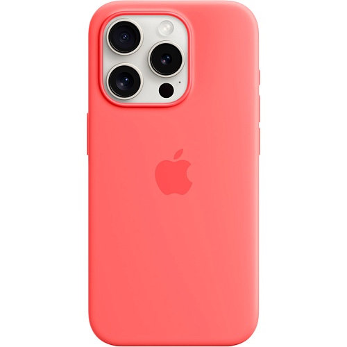 Чехол Silicone Case with MagSafe для Apple iPhone 15 Pro Guava AAA