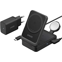 Бездротовий зарядний пристрій Anker MagGo 3-in-1 Qi2 Black (A2918) - придбати в Дніпрі, Україні: ціна, характеристики | інтернет-магазин TOUCH