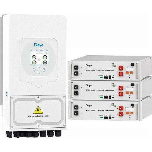 Система зберігання енергії Deye SUN-8K-SG05LP1-EU 8kW + 3 АКБ SE-G5.1 Pro-B 15.3 kWh (51.2V/100Ah/5120Wh) - придбати в Дніпрі, Україні: ціна, характеристики | інтернет-магазин TOUCH