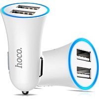 Автомобильное зарядное устройство Hoco UC204 Car Charger 2USB 2.4A (White)
