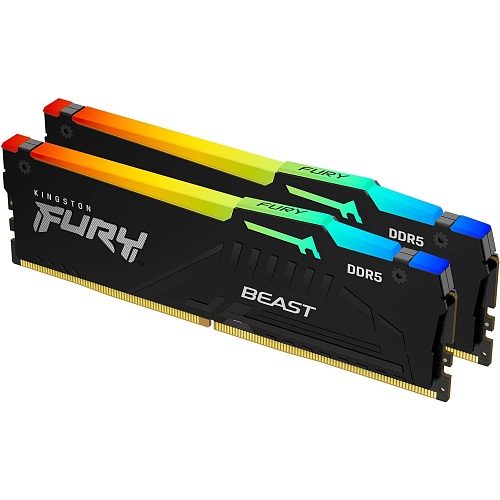 Модуль памяти DDR5 Kingston FURY Beast RGB 2x16GB 6000MHz Black (KF560C30BBEAK2-32)
