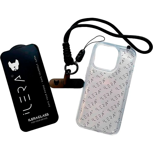 Чехол iLera Go Ice Case для Apple iPhone 14 Pro + Glass with Hand Stripe
