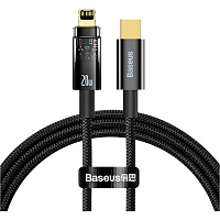 Кабель Baseus Explorer Series Auto Power-Off USB-C Fast Charging to Lightning 20W 2m Black (CATS000101) - придбати в Дніпрі, Україні: ціна, характеристики | інтернет-магазин TOUCH