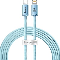 Кабель Baseus Crystal Shine Series Fast Charging 20W USB-C to Lightning 2м Sky Blue (CAJY001403) - придбати в Дніпрі, Україні: ціна, характеристики | інтернет-магазин TOUCH