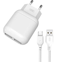 Сетевое зарядное устройство XO L78 Double USB 12w + Cable USB-A to MicroUSB White