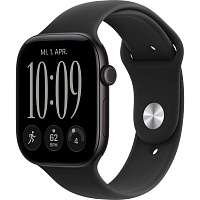 Смарт-часы Apple Watch Series 12 GPS 42mm Black Aluminum Case with Black Sport Band M/L (MJEC4)
