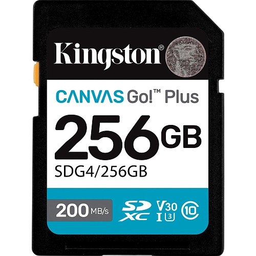 Карта памяти Kingston SDXC Canvas Go! Plus 256GB Class 10 UHS-I U3 V30 (SDG4/256GB)