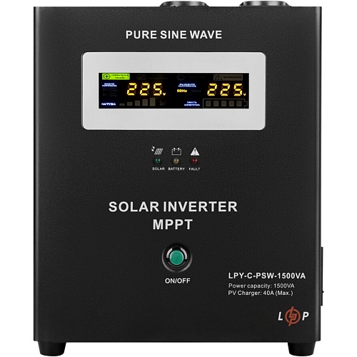 Гибридный солнечный инвертор LogicPower LPY-C-PSW-1500VA 1050W MPPT 24V (19541)