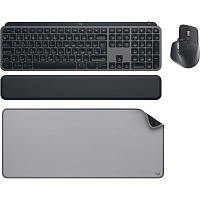 Комплект (клавиатура + мышь + коврик) Logitech MX Keys for Business UA Graphite + Desk Mat Studio Series Mid Grey (MX920-010933)