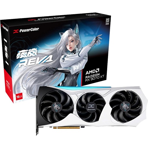 Видеокарта PowerColor Hellhound Reva Edition AMD Radeon RX 9070 XT 16GB (RX9070XT 16G-L/OC/REVA) UA