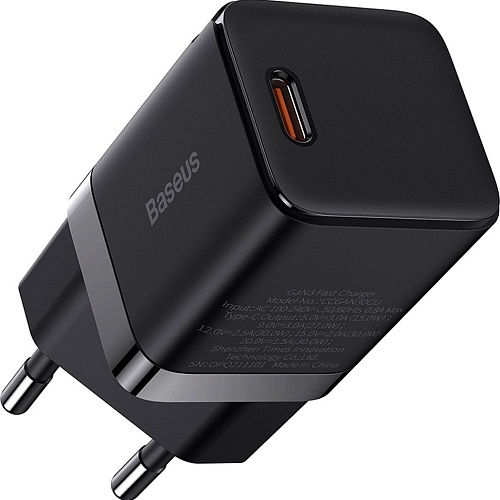 Сетевое зарядное устройство Baseus GaN3 Fast Charger Type-C 30W Black (CCGN010101)