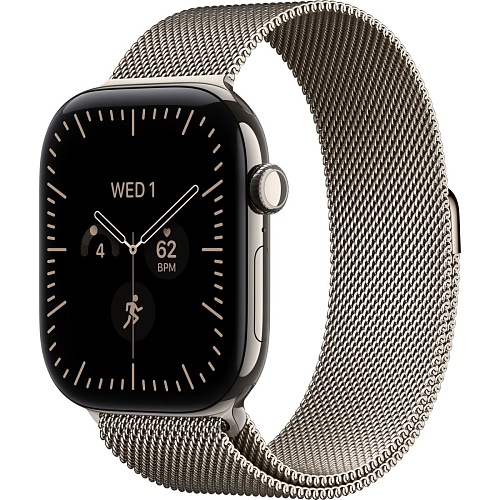 Смарт-часы Apple Watch Series 12 GPS + Cellular 46mm Natural Titanium Case with Natural Milanese Loop S/M (MJGP4)