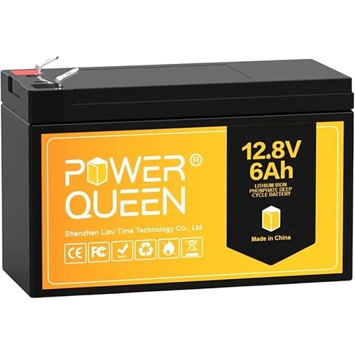 Аккумулятор Power Queen LiFePO4 12V (12.8V/6Ah/76.8Wh) (BMS 6A/6A) (Power Quee-LiFePO4-12.8-6)