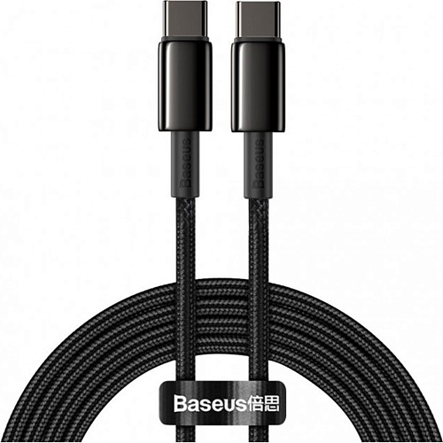 Кабель Baseus Tungsten Gold Series Fast Charging USB-C 100W 2m Black (CATWJ-A01)