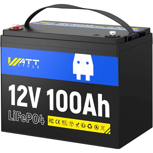 Аккумулятор WattCycle LiFePO4 12V(12.8/100Ah/1280Wh) (WT12V100AH100)