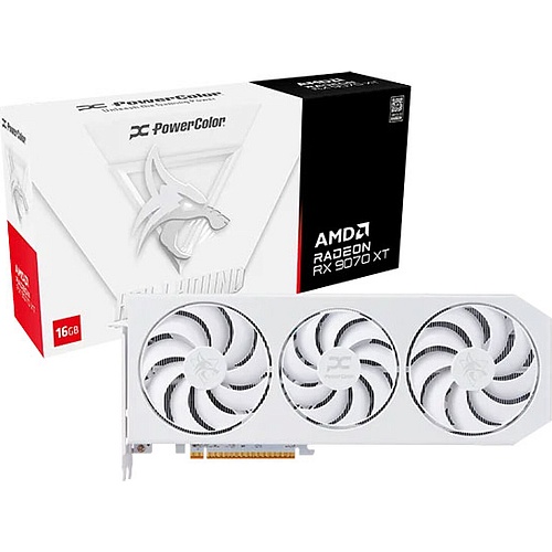 Видеокарта PowerColor Hellhound Spectral White AMD Radeon RX 9070 XT 16GB (RX9070XT 16G-L/OC/WHITE) EU 