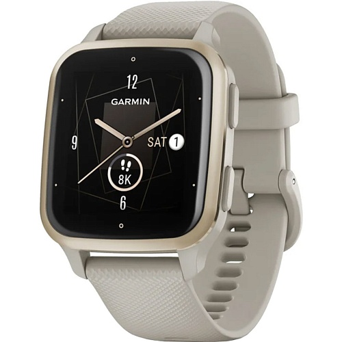 Смарт-часы Garmin Venu Sq 2 Music Edition Cream Gold Aluminium Bezel with French Grey Case and Silicone Band (010-02700-12)