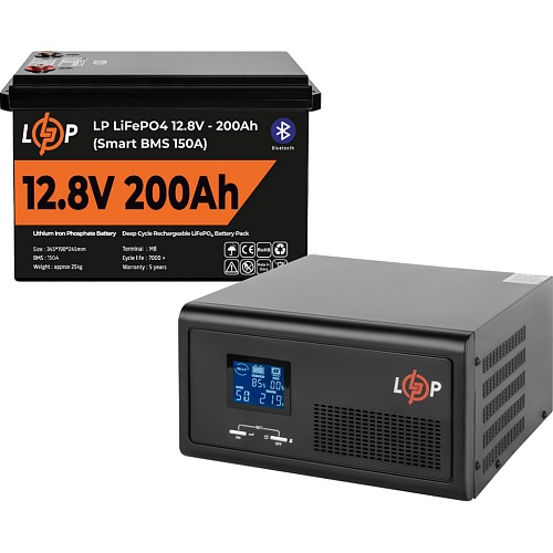 Джерело безперебійного живлення (ДБЖ) LogicPower LPE-B-PSW-1500VA + LiFePO4 батарея 12.8V - 200Ah Smart BMS BT (20485) - придбати в Дніпрі, Україні: ціна, характеристики | інтернет-магазин TOUCH