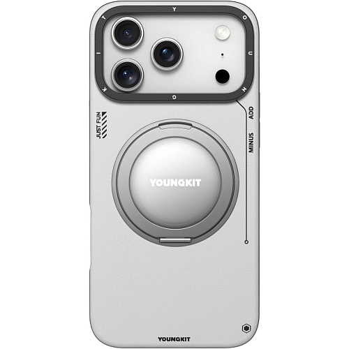 Чехол YoungKit Leather Case with Magnetic Ring для iPhone 17 Pro Max + Magnetic Stand 360° White