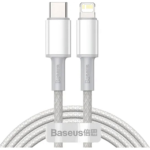 Кабель Baseus High Density Braided USB-C to Lightning 2m White (CATLGD-A02)