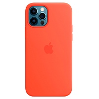 Чехол Silicone Case с MagSafe для Apple iPhone 12/12 Pro (Electric Orange) ААА