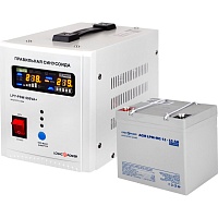 Источник бесперебойного питания (ИБП) LogicPower UPS 500VA + АКБ LPM-MG 12V - 55 Ah (14021)