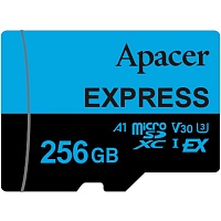 Карта памяти Apacer microSDXC 256GB Class 10 UHS-I U3 V30 A1 (AP256GMCEXG3X17-RA)