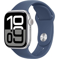 Смарт-часы Apple Watch Series 10 GPS 42mm Silver Aluminum Case with Denim Sport Band M/L (MWWC3)